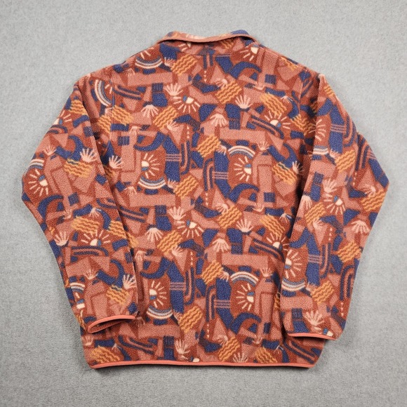 Patagonia Synchilla Fleece Jacket XL Brown Pink Canyon Block Big Sisu Pullover - Picture 2 of 12